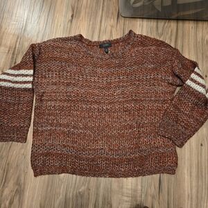 Jessica Simpson Rust Knit Sweater with White Stripes